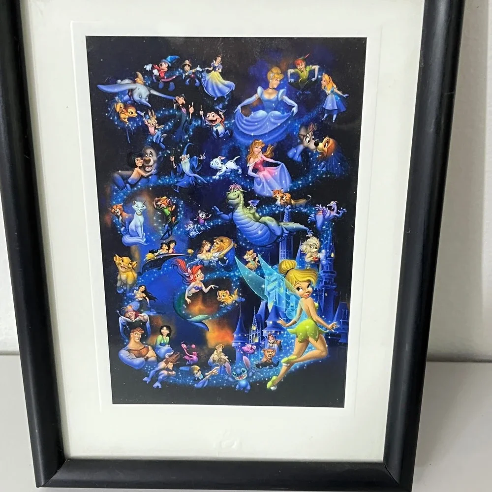 Disney Postcards Framed Art Set Mini  Multicolor Tinker Bell Montage